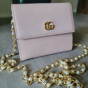 RARE Authentic Gucci pebbled leather marmont french wallet